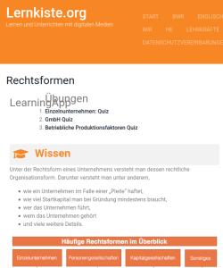 Cover: Rechtsformen – Lernkiste.org