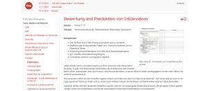Cover: Bewertung und Produktion von Erklärvideos — Landesbildungsserver Baden-Württemberg