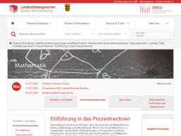 Cover: Einführung in das Prozentrechnen — Landesbildungsserver Baden-Württemberg