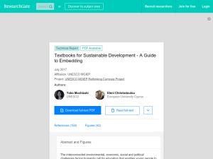 Cover: Textbooks for Sustainable Development - A Guide to Embedding