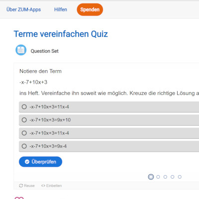 Cover: Terme vereinfachen Quiz | ZUM-Apps