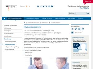 Cover: Förderprogramme | BMWK-Existenzgründungsportal