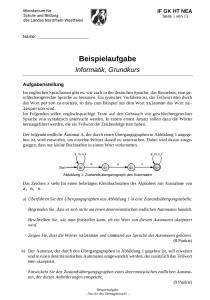 Cover: Beispielaufgabe des Schulministeriums NRW  zum Zentralabitur Informatik