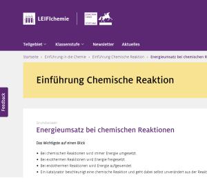 Cover: Energieumsatz bei chemischen Reaktionen | LEIFIchemie