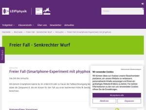 Cover: Freier Fall (Smartphone-Experiment mit phyphox)