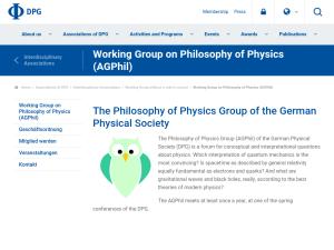 Cover: The Philosophy of Physics Group of the German Physical Society — DPG