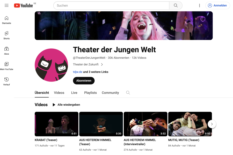 Cover: Theater der Jungen Welt | YouTube-Kanal
