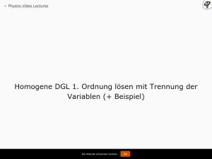 Cover: Homogene DGL 1. Ordnung lösen mit Trennung der Variablen (+ Beispiel)