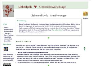 Cover: Liebeslyrik - Unterrichtsvorschläge