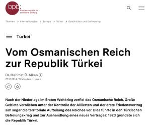 Cover: Vom Osmanischen Reich zur Republik Türkei | bpb