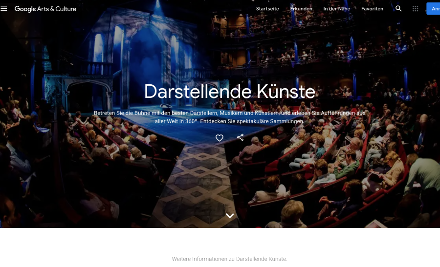 Cover: Performing Arts / Darstellende Künste | Google Arts & Culture