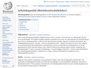 Cover: Arbeitskapazität (Betriebswirtschaftslehre) - wikipedia.org