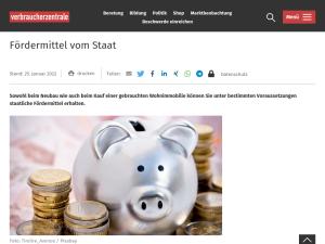 Cover: Fördermittel vom Staat | Verbraucherzentrale.de