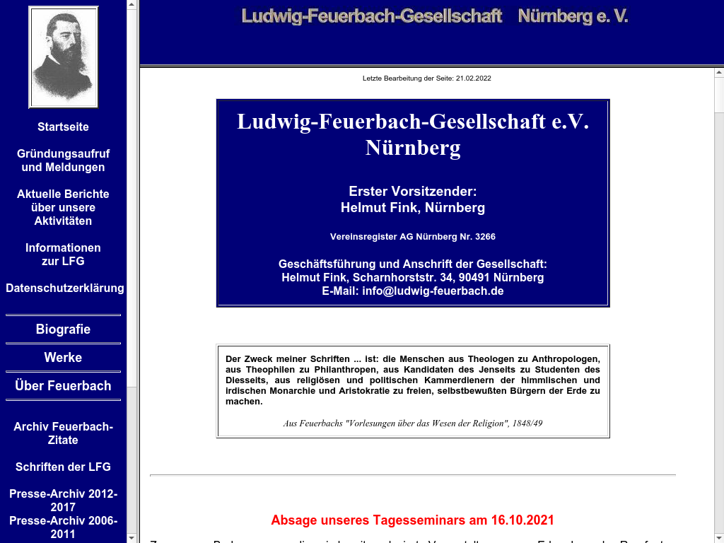Cover: Ludwig-Feuerbach-Gesellschaft Nürnberg e.V.