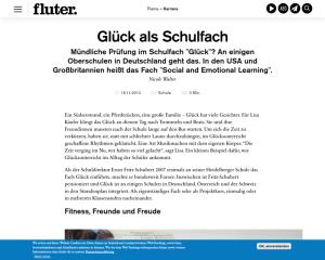 Cover: fluter: Glück als Schulfach (Artikel)