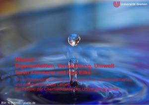 Cover: Wasser - Eigenschaften, Verwendung, Umwelt