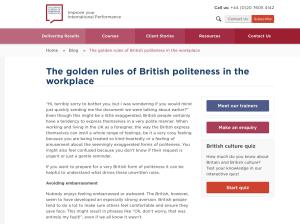 Cover: British politeness in the workplace