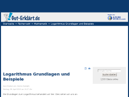 Cover: Logarithmus Grundlagen und Beispiele