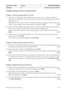 Cover: Schriftliche Abituraufgaben Niedersachsen 2016 Chemie Kurs auf erhöhtem Anforderungsniveau (eA) Aufgabe 1