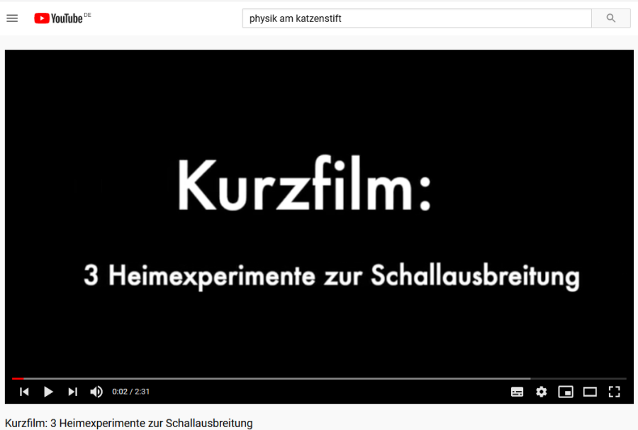 Cover: Kurzfilm: 3 Heimexperimente zur Schallausbreitung - YouTube