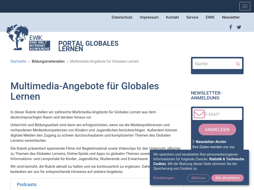 Cover: Multimedia-Angebote für Globales Lernen | Portal Globales Lernen