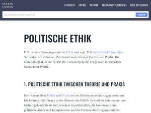 Cover: Politische Ethik – Staatslexikon