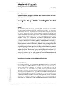 Cover: Theory And Policy – OER On Their Way Into Practice (OER zwischen Theorie und Praxis: bildungspolitische Realitäten)