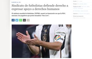 Cover: Sindicato de futbolistas defiende derecho a expresar apoyo a derechos humanos