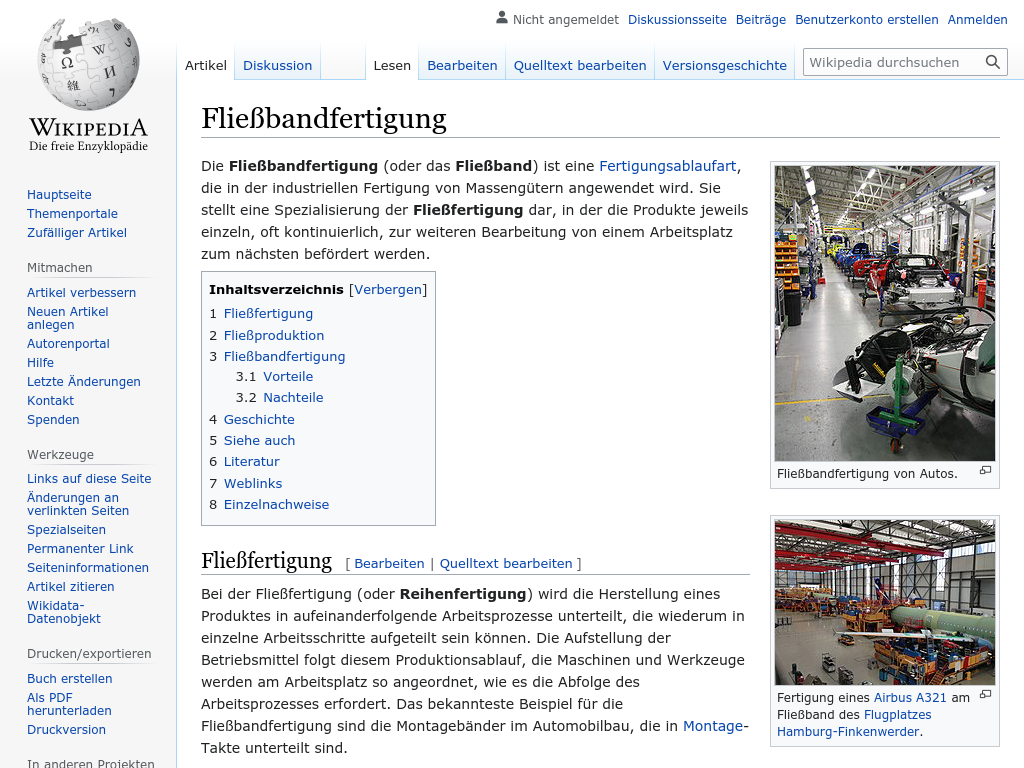 Cover: Fließbandfertigung - wikipedia.org