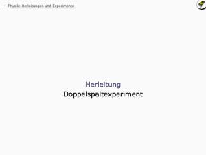 Cover: Doppelspaltexperiment - Herleitung