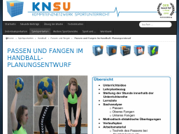 Cover: KNSU - Passen und Fangen im Handball- Planungsentwurf