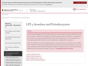 Cover: LPE 5 Atombau und Periodensystem