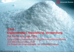 Cover: Salze - Eigenschaften, Herstellung, Verwendung
