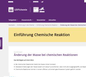 Cover: Änderung der Masse bei chemischen Reaktionen | LEIFIchemie