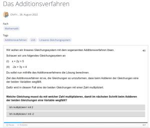 Cover: Das Additionsverfahren | ZUM-Apps