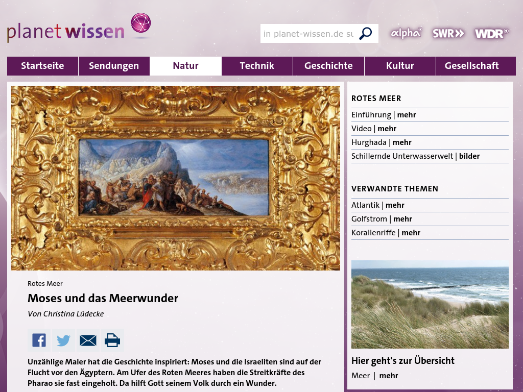 Cover: Rotes Meer: Moses und das Meerwunder - Planet Wissen