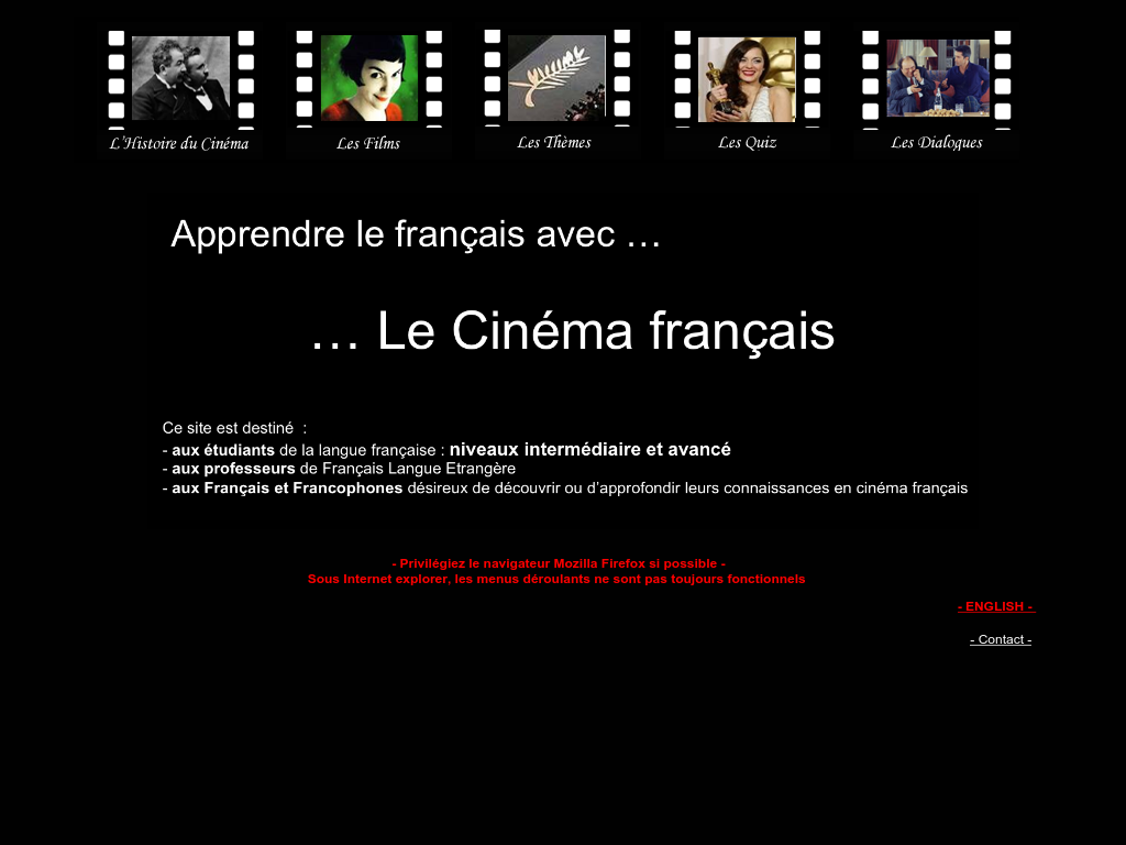 Cover: Apprendre le francais avec le cinéma francais 