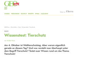 Cover: Quiz: Wissenstest: Tierschutz 