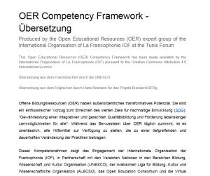 Cover: OER-Competency  Framework DE