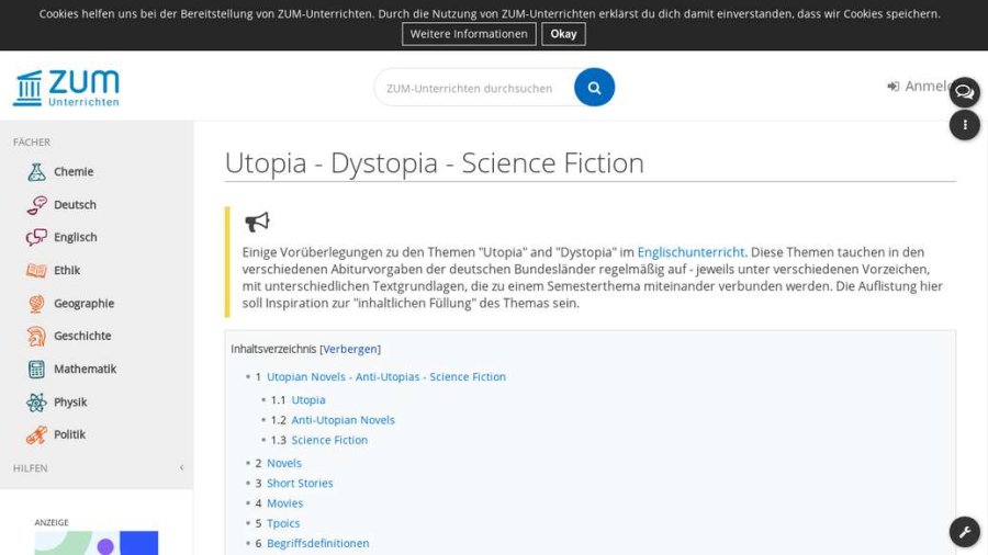 Cover: Utopia - Dystopia - Science Fiction