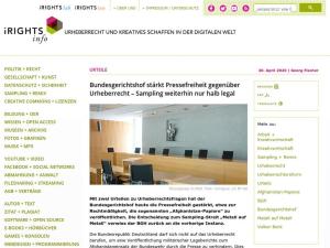 Cover: Bundesgerichtshof stärkt Pressefreiheit gegenüber Urheberrecht – Sampling weiterhin nur halb legal