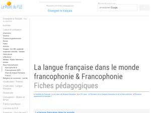 Cover: Francophonie Fiches pédagogiques