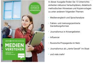 Cover: Medien verstehen - ZEIT für die Schule