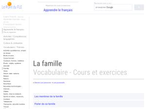 Cover: La famille - Cours et exercices de vocabulaire français