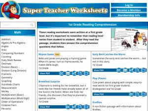 Cover: Reading Comprehension Worksheets