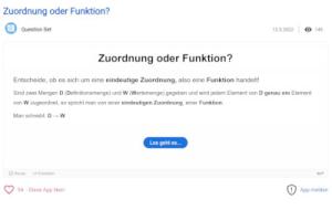 Cover: Zuordnung oder Funktion? | ZUM-Apps