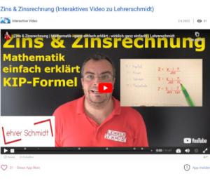 Cover: Zins & Zinsrechnung (Interaktives Video zu Lehrerschmidt) | ZUM-Apps