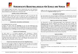 Cover: Vereinfachte Basketballregeln für Schule und Verein