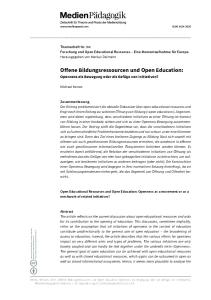 Cover: Offene Bildungsressourcen und Open Education:Openness als Bewegung oder als Gefüge von Initiativen? 