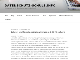 Cover: Lehrer- und Funktionskonten immer mit #2FA sichern – datenschutz-schule.info